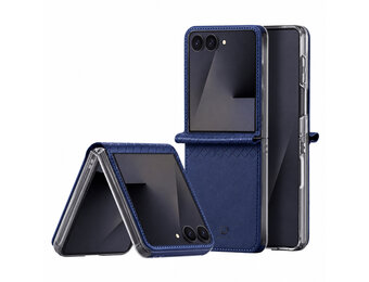 Dux Ducis Samsung Galaxy Z Flip 8 Leren hoes - backcover - Donkerblauw