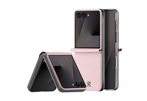 Dux Ducis Samsung Galaxy Z Flip 8 Leren hoes - backcover - Lichtroze