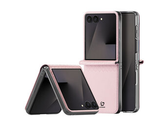 Dux Ducis Samsung Galaxy Z Flip 8 Leren hoes - backcover - Lichtroze