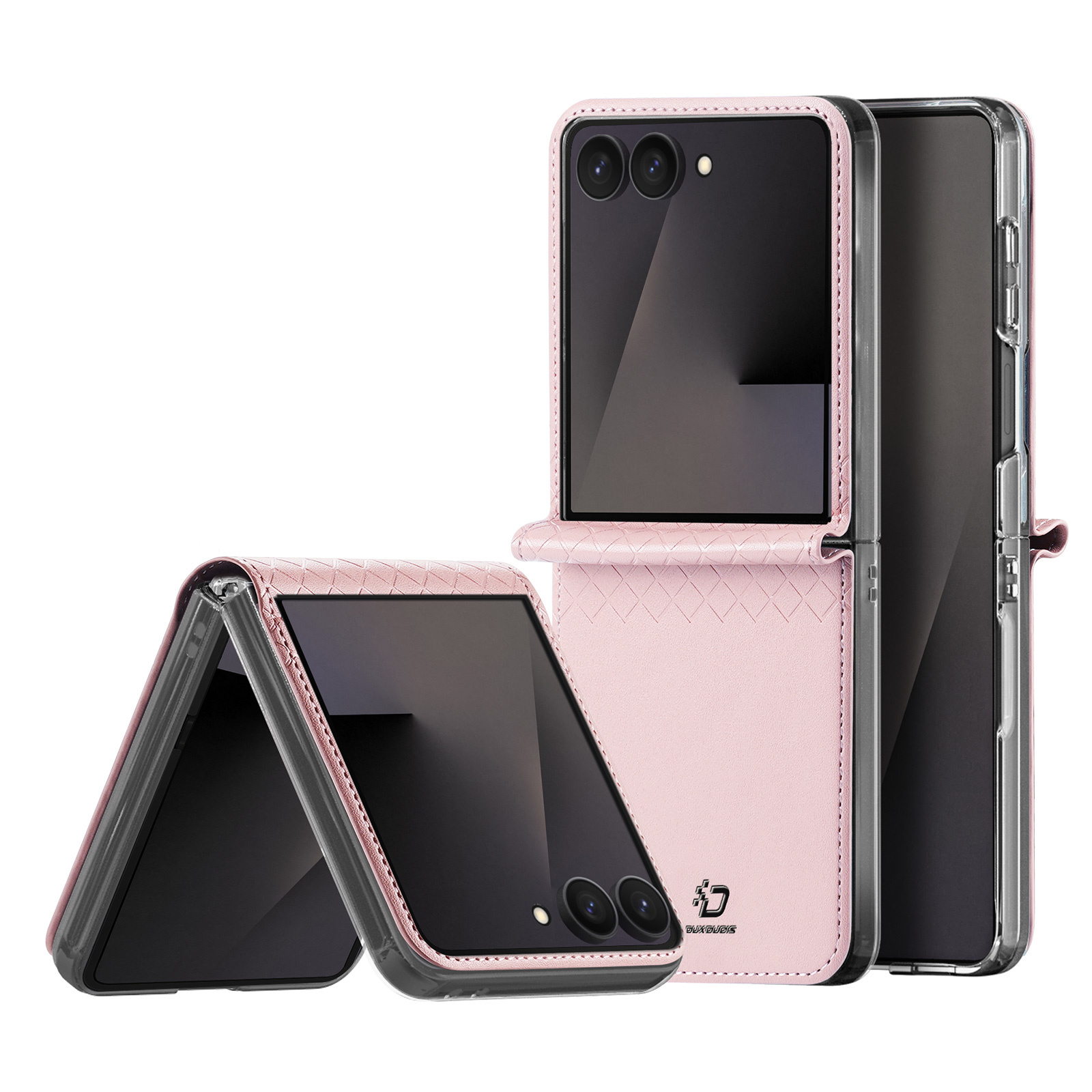 Dux Ducis Samsung Galaxy Z Flip 8 Leren hoes - backcover - Lichtroze