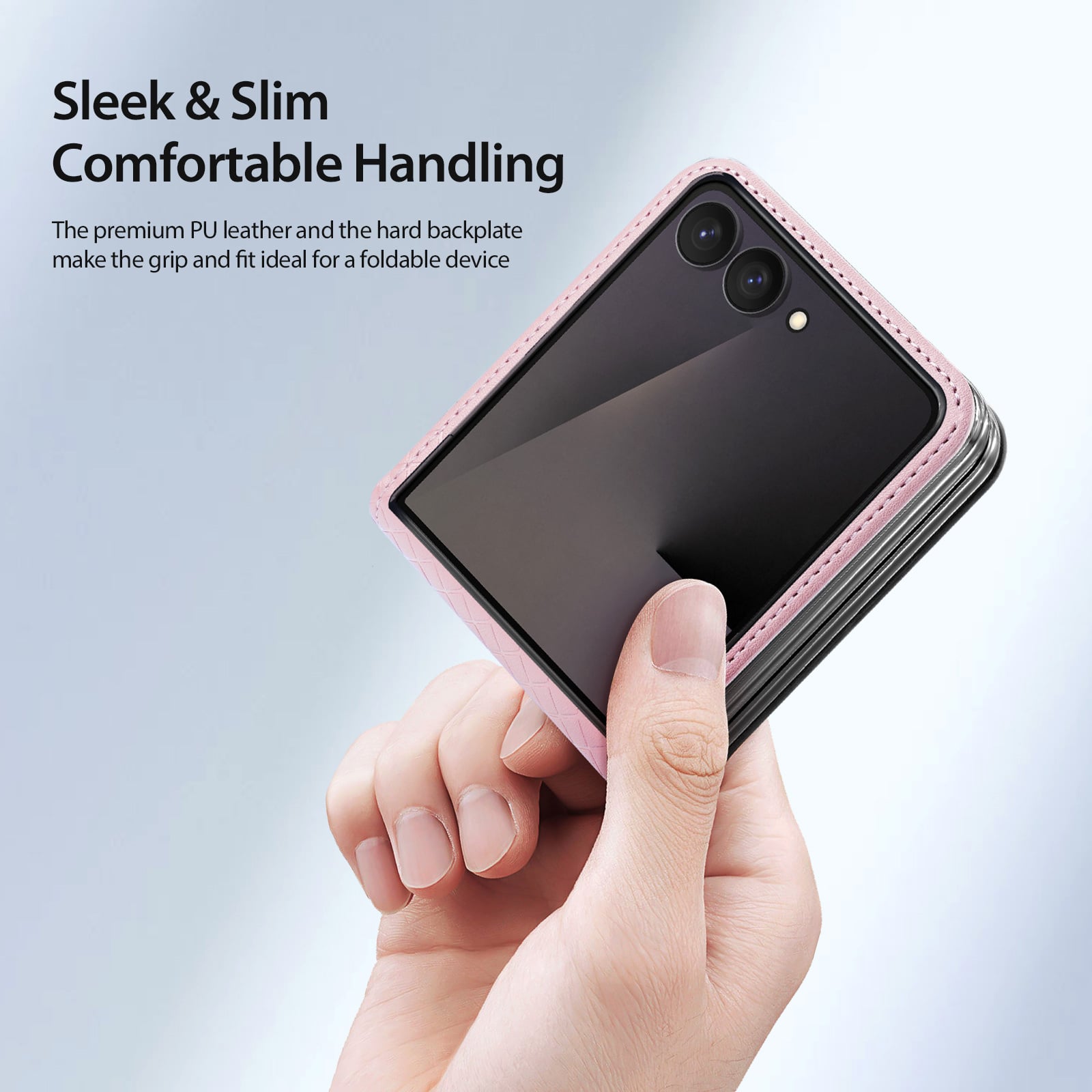 Samsung Galaxy Z Flip 8 Leren hoes Backcover - Lichtroze