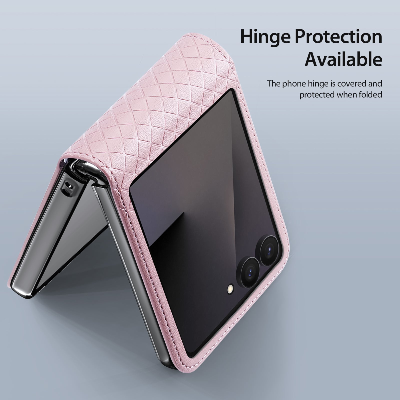 Samsung Galaxy Z Flip 8 Leren hoes Backcover - Lichtroze