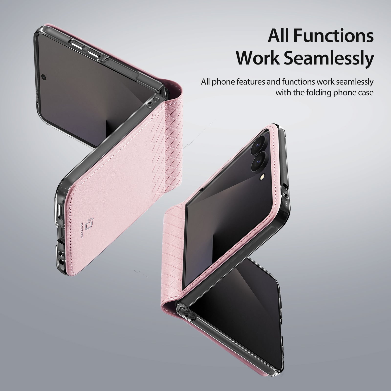 Samsung Galaxy Z Flip 8 Leren hoes Backcover - Lichtroze