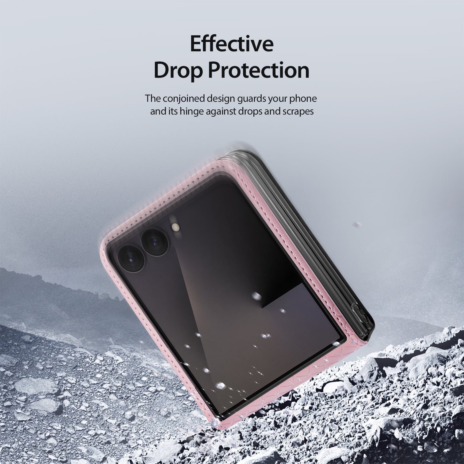 Samsung Galaxy Z Flip 8 Leren hoes Backcover - Lichtroze
