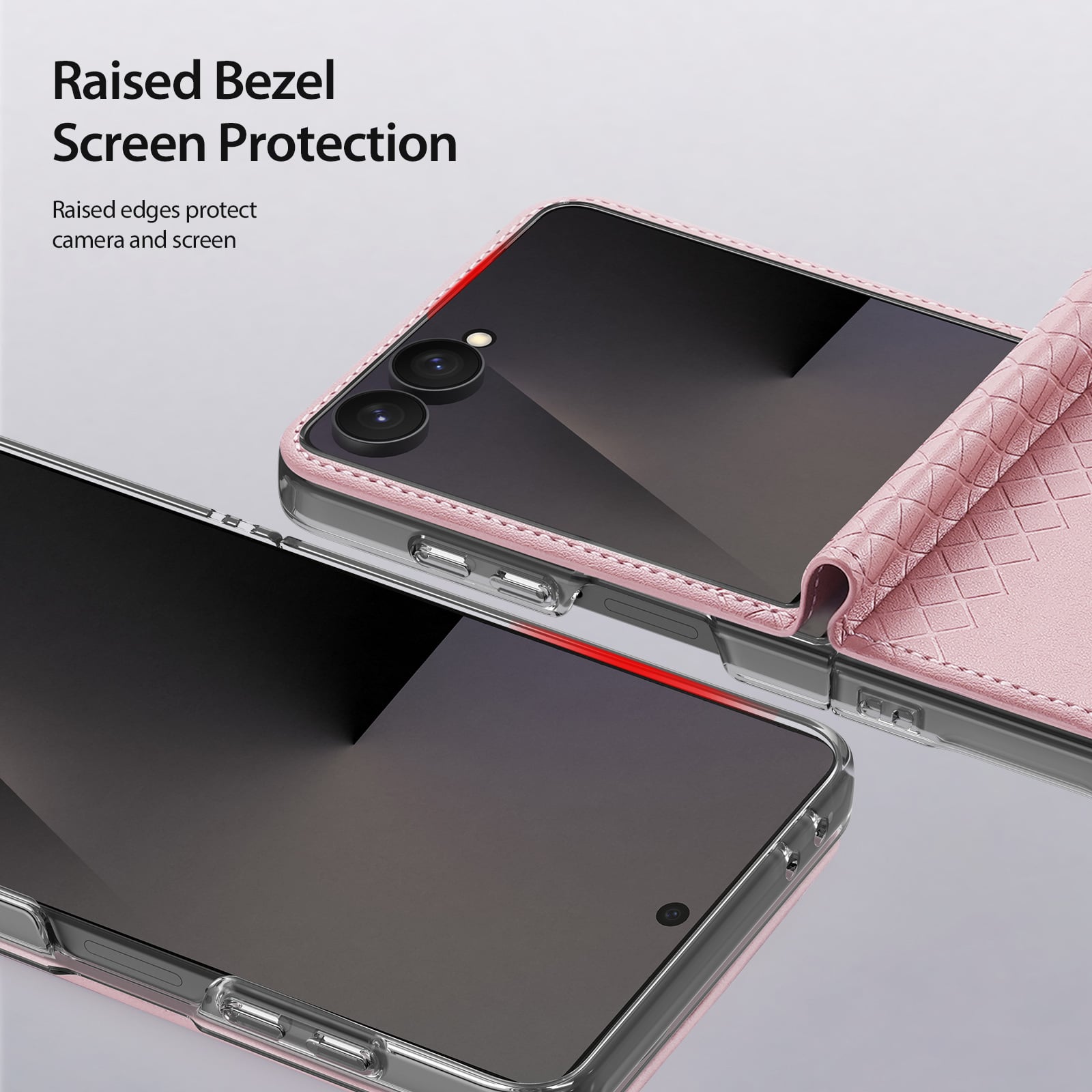 Samsung Galaxy Z Flip 8 Leren hoes Backcover - Lichtroze
