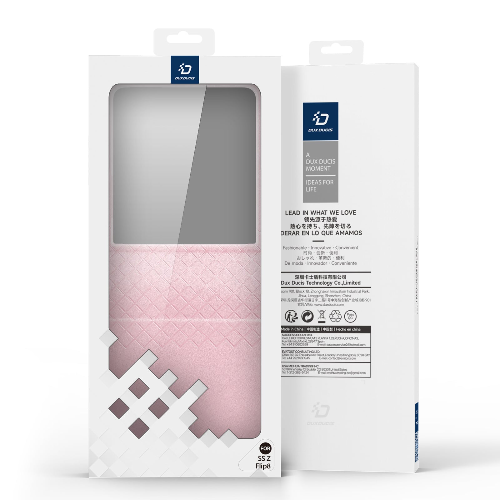 Samsung Galaxy Z Flip 8 Leren hoes Backcover - Lichtroze