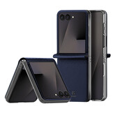 Samsung Galaxy Z Flip 8 Leren hoes Backcover - Donkerblauw