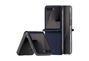 Dux Ducis Samsung Galaxy Z Flip 8 Leren hoes - backcover - Donkerblauw