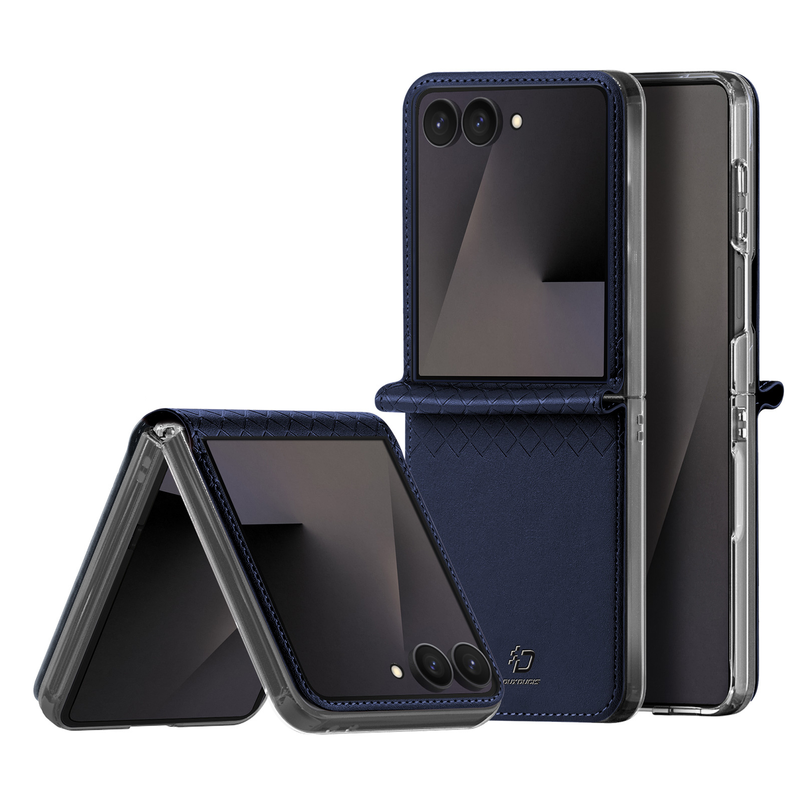 Samsung Galaxy Z Flip 8 Leren hoes Backcover - Donkerblauw