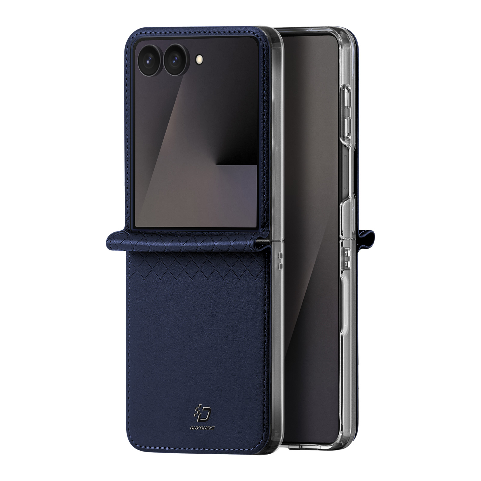 Samsung Galaxy Z Flip 8 Leren hoes Backcover - Donkerblauw