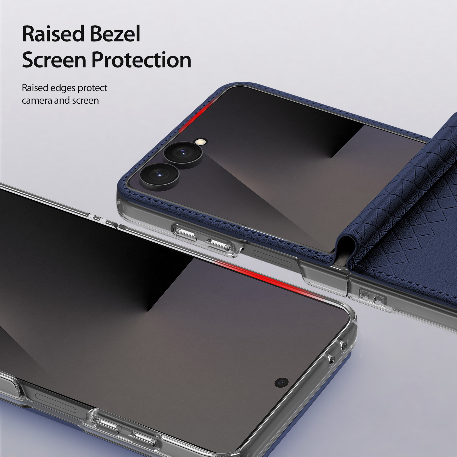Samsung Galaxy Z Flip 8 Leren hoes Backcover - Donkerblauw