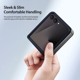 Samsung Galaxy Z Flip 8 Leren hoes Backcover - Donkerblauw