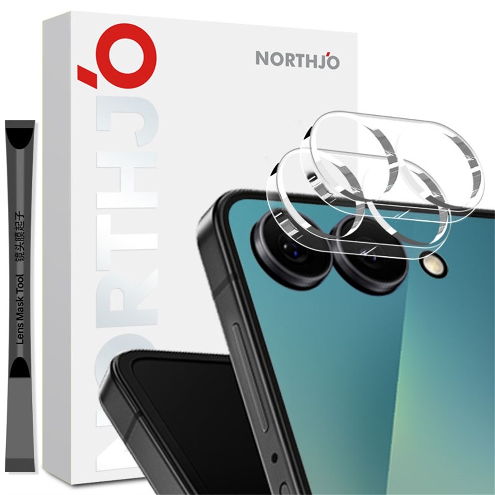 NORTHJO (2 stuks) Samsung Galaxy Z Flip 8 Full cover camera glas - Lens tempered glass - Transparant