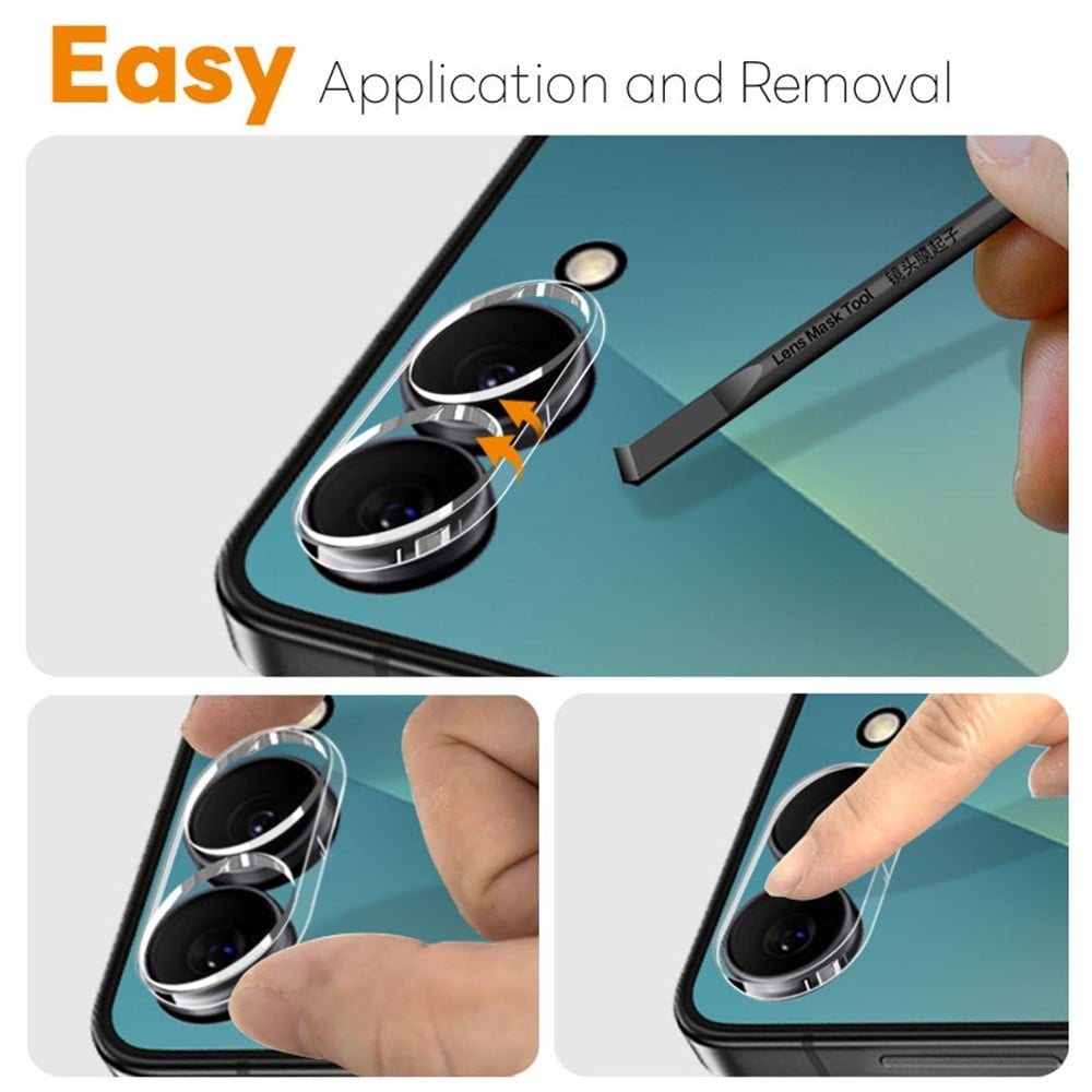 Samsung Galaxy Z Flip 8 Full cover camera lens protector – Tempered glass (2 stuks) – Transparant