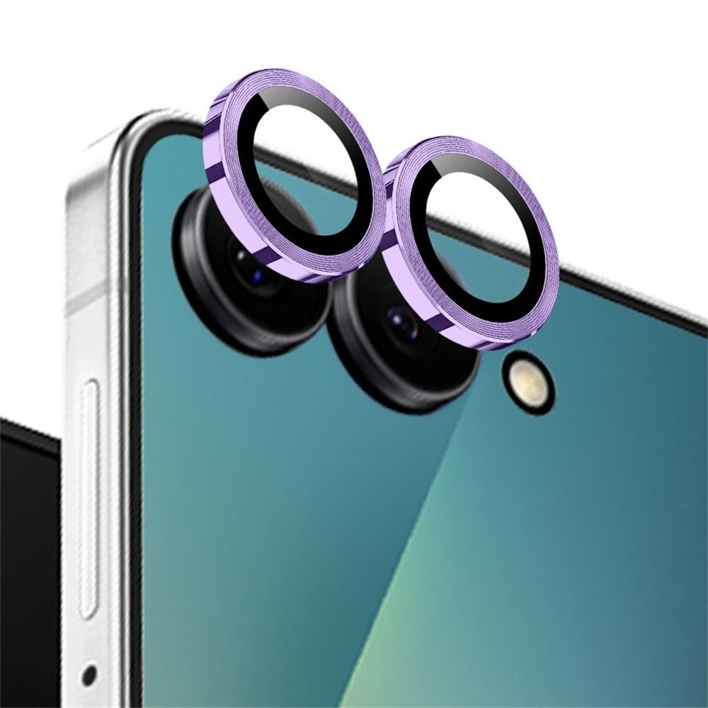 Samsung Galaxy Z Flip 8 camera lens protector – Metalen Ringen – Paars