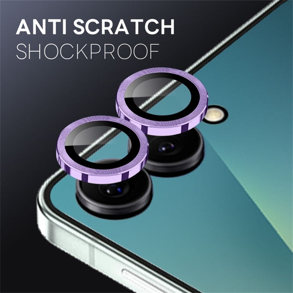 Samsung Galaxy Z Flip 8 camera lens protector – Metalen Ringen – Paars