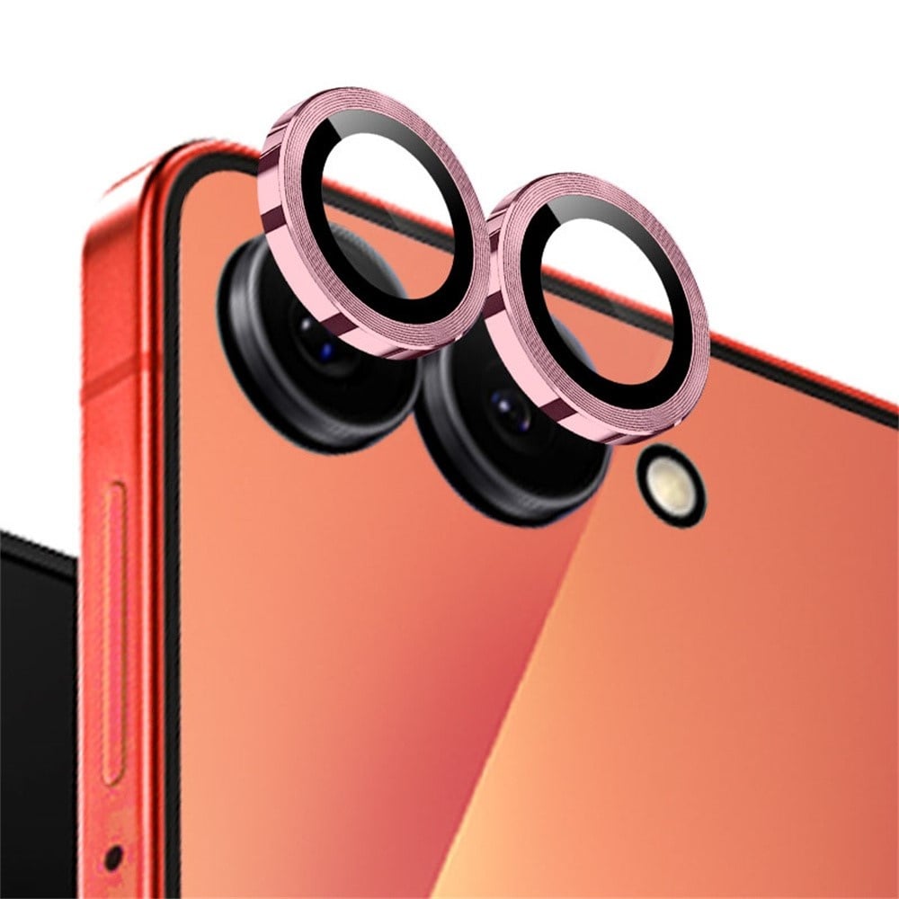 Samsung Galaxy Z Flip 8 camera lens protector – Metalen Ringen – Roze