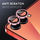 Samsung Galaxy Z Flip 8 camera lens protector – Metalen Ringen – Roze