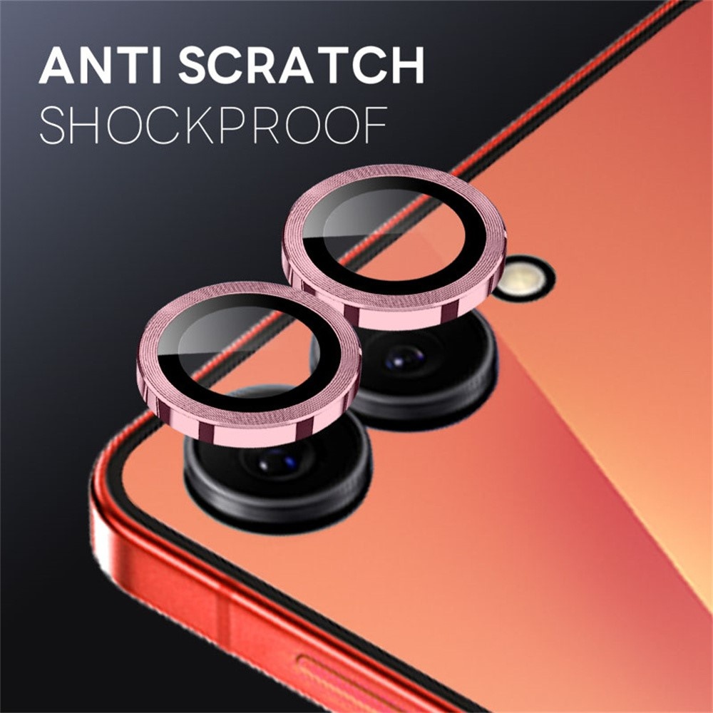 Samsung Galaxy Z Flip 8 camera lens protector – Metalen Ringen – Roze