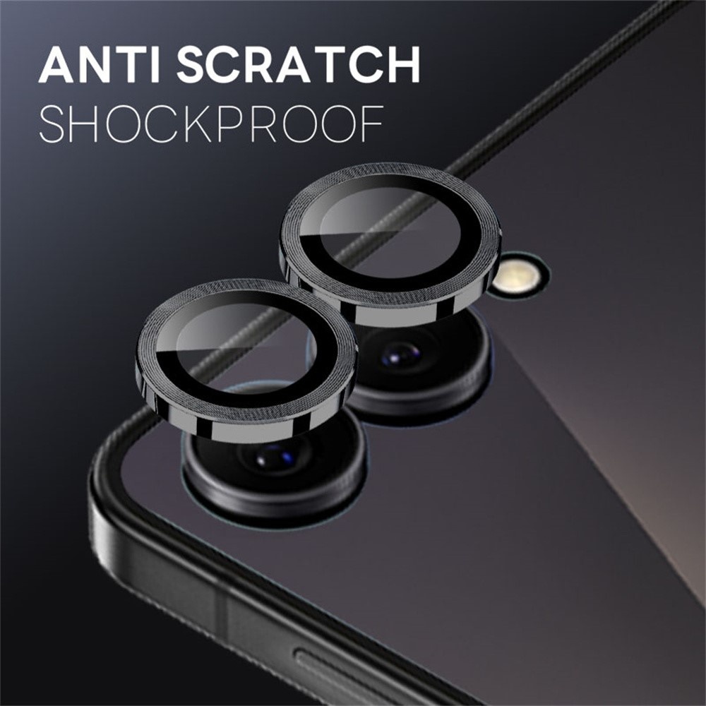 Samsung Galaxy Z Flip 8 camera lens protector – Metalen Ringen – Zwart