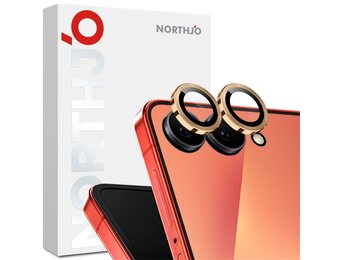 NORTHJO Samsung Galaxy Z Flip 8 camera Lens protector - Metalen ringen - Goud