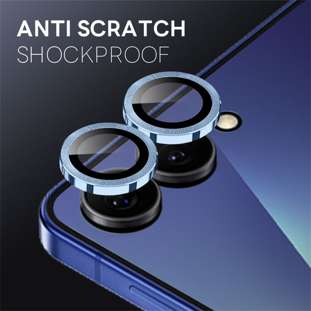 Samsung Galaxy Z Flip 8 camera lens protector – Metalen Ringen – Blauw