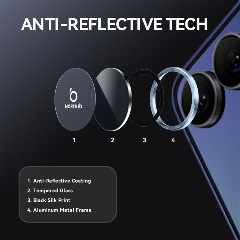 Samsung Galaxy Z Flip 8 camera lens protector – Metalen Ringen – Blauw