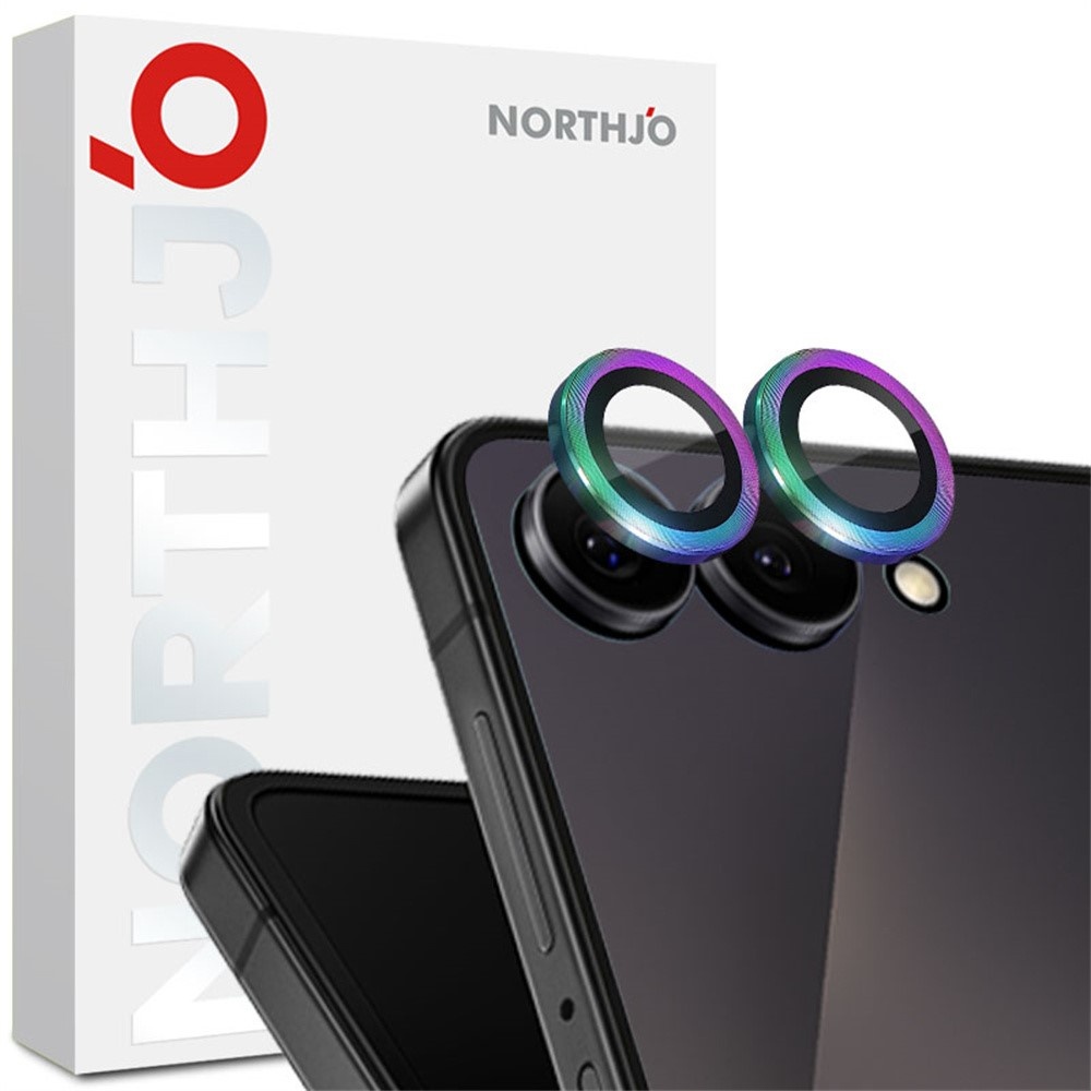 NORTHJO Samsung Galaxy Z Flip 8 camera Lens protector - Metalen ringen - Multi color
