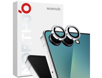 NORTHJO Samsung Galaxy Z Flip 8 camera Lens protector - Metalen ringen - Zilver