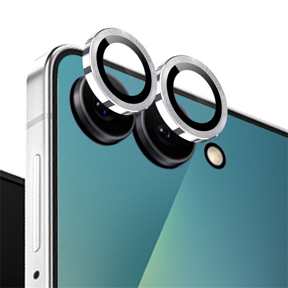 Samsung Galaxy Z Flip 8 camera lens protector – Metalen Ringen – Zilver
