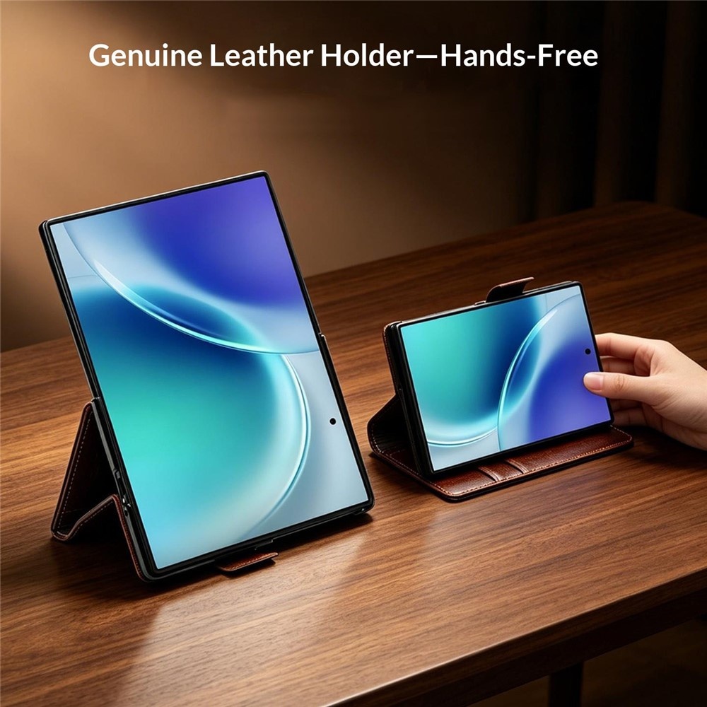 Samsung Galaxy Z Fold 8 leren bookcase hoesje - Zwart
