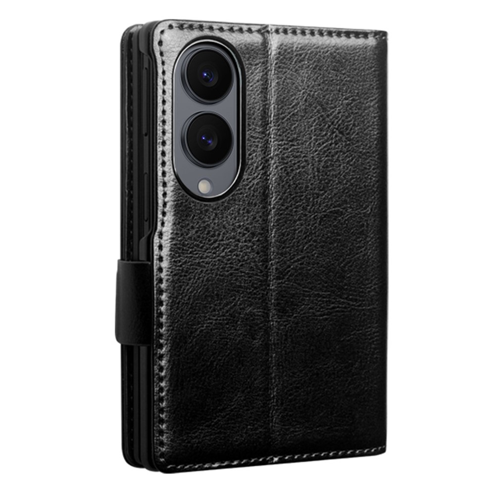 Samsung Galaxy Z Fold 8 leren bookcase hoesje - Zwart
