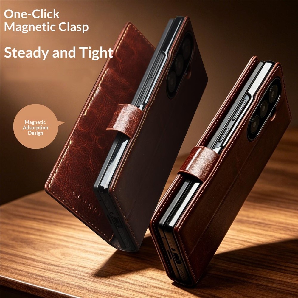 Samsung Galaxy Z Fold 8 Ultra leren bookcase hoesje - Zwart