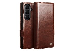 Qialino Samsung Galaxy Z Fold 8 Ultra hoesje - Leren bookcase - Donkerbruin