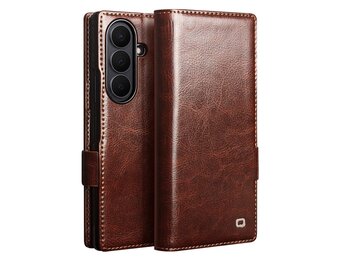 Qialino Samsung Galaxy Z Fold 8 Ultra hoesje - Leren bookcase - Donkerbruin