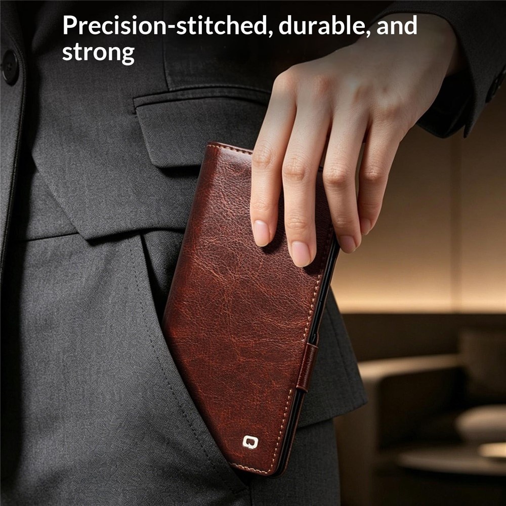 Samsung Galaxy Z Fold 8 Ultra leren bookcase hoesje - Donkerbruin
