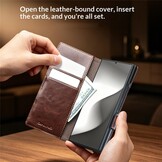 Samsung Galaxy Z Fold 8 Ultra leren bookcase hoesje - Donkerbruin