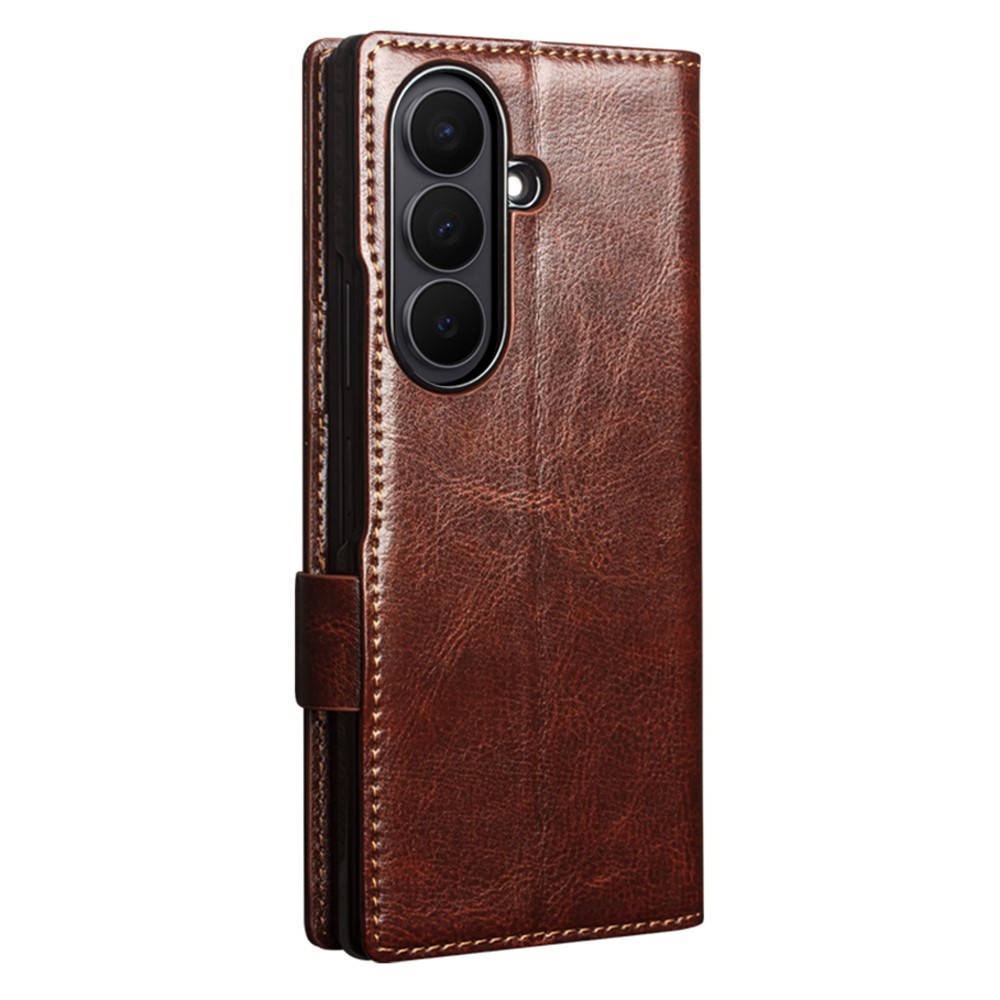 Samsung Galaxy Z Fold 8 Ultra leren bookcase hoesje - Donkerbruin