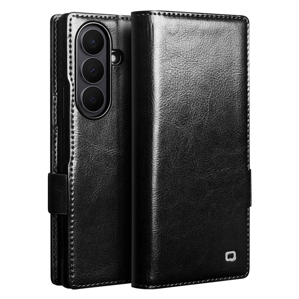 Qialino Samsung Galaxy Z Fold 8 Ultra hoesje - Leren bookcase - Zwart
