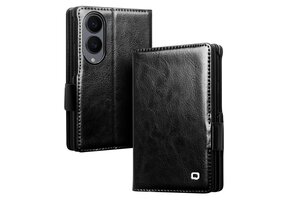 Qialino Samsung Galaxy Z Fold 8 hoesje - Leren bookcase - Zwart