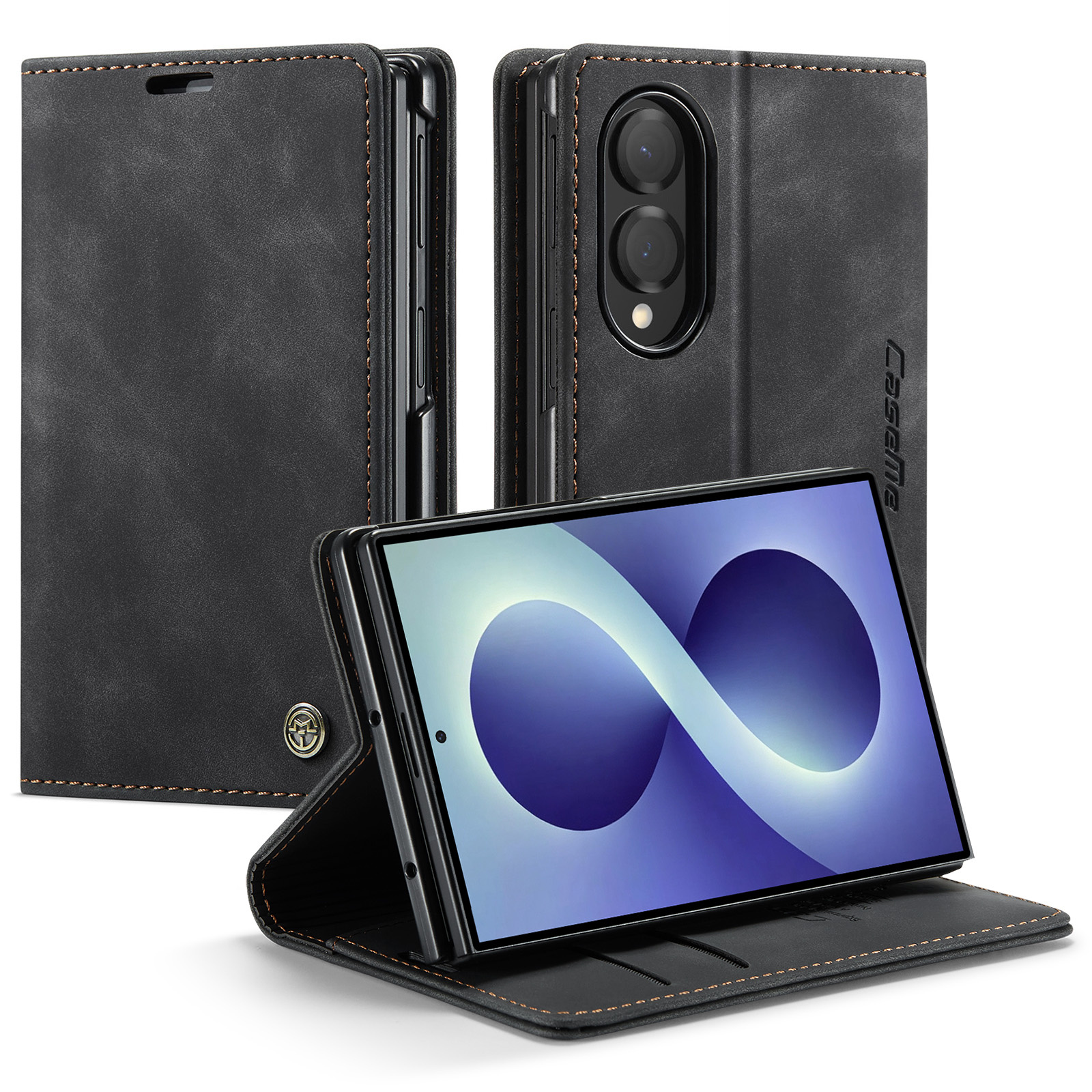 Caseme Samsung Galaxy Z Fold 8 bookcase stand hoes - Zwart