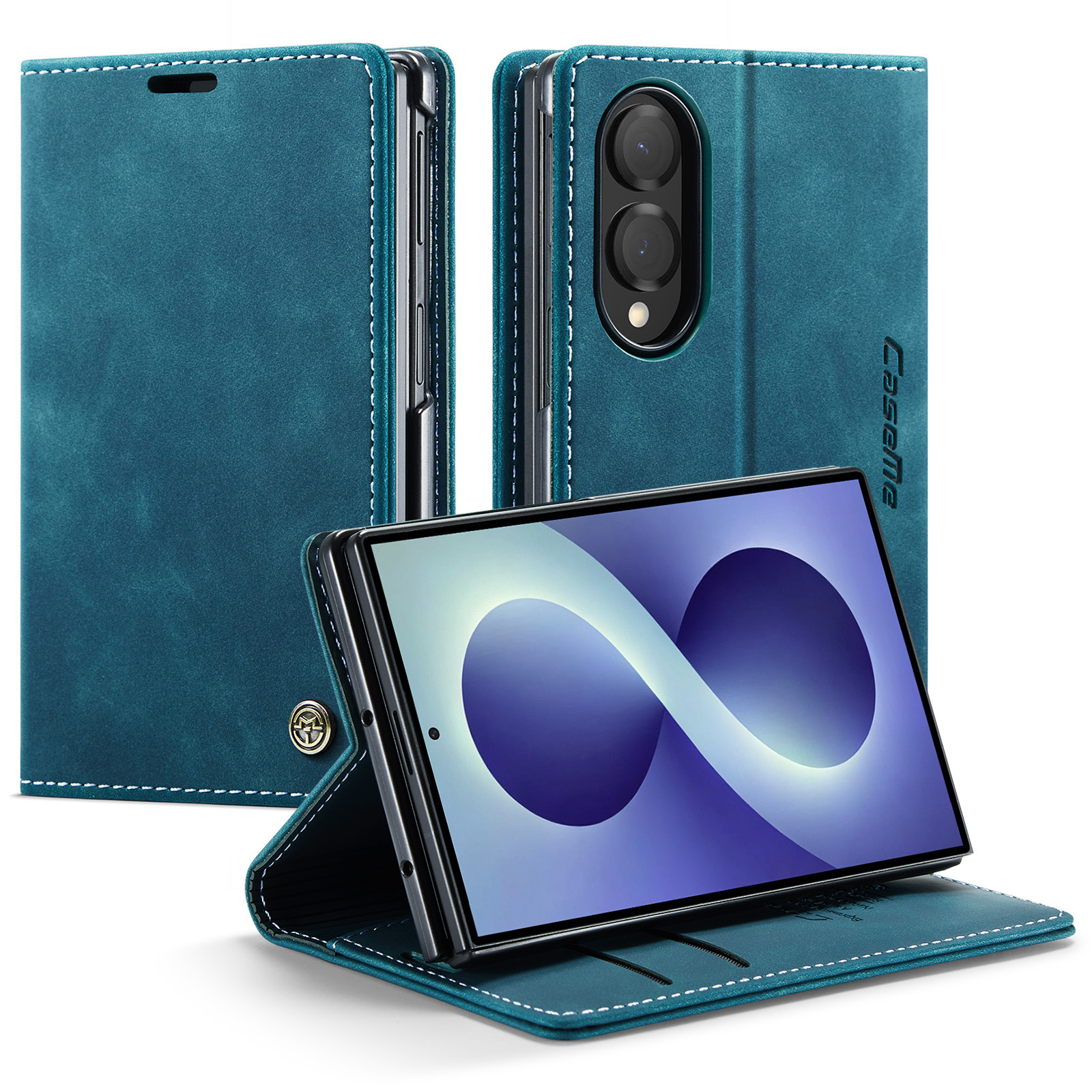 Caseme Samsung Galaxy Z Fold 8 bookcase stand hoes - Blauw