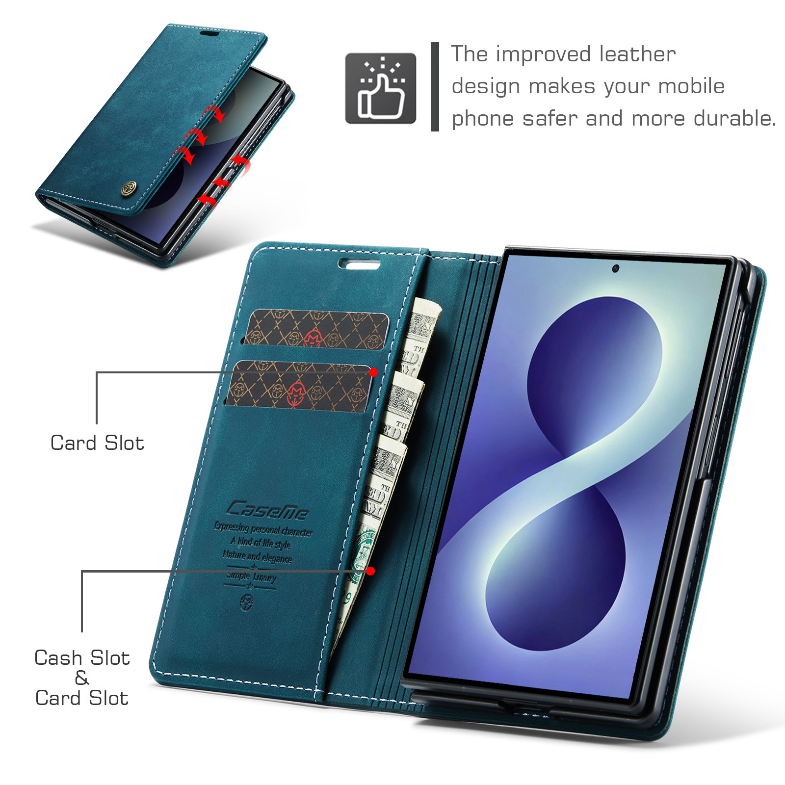 Samsung Galaxy Z Fold 8 bookcase stand hoes - Blauw