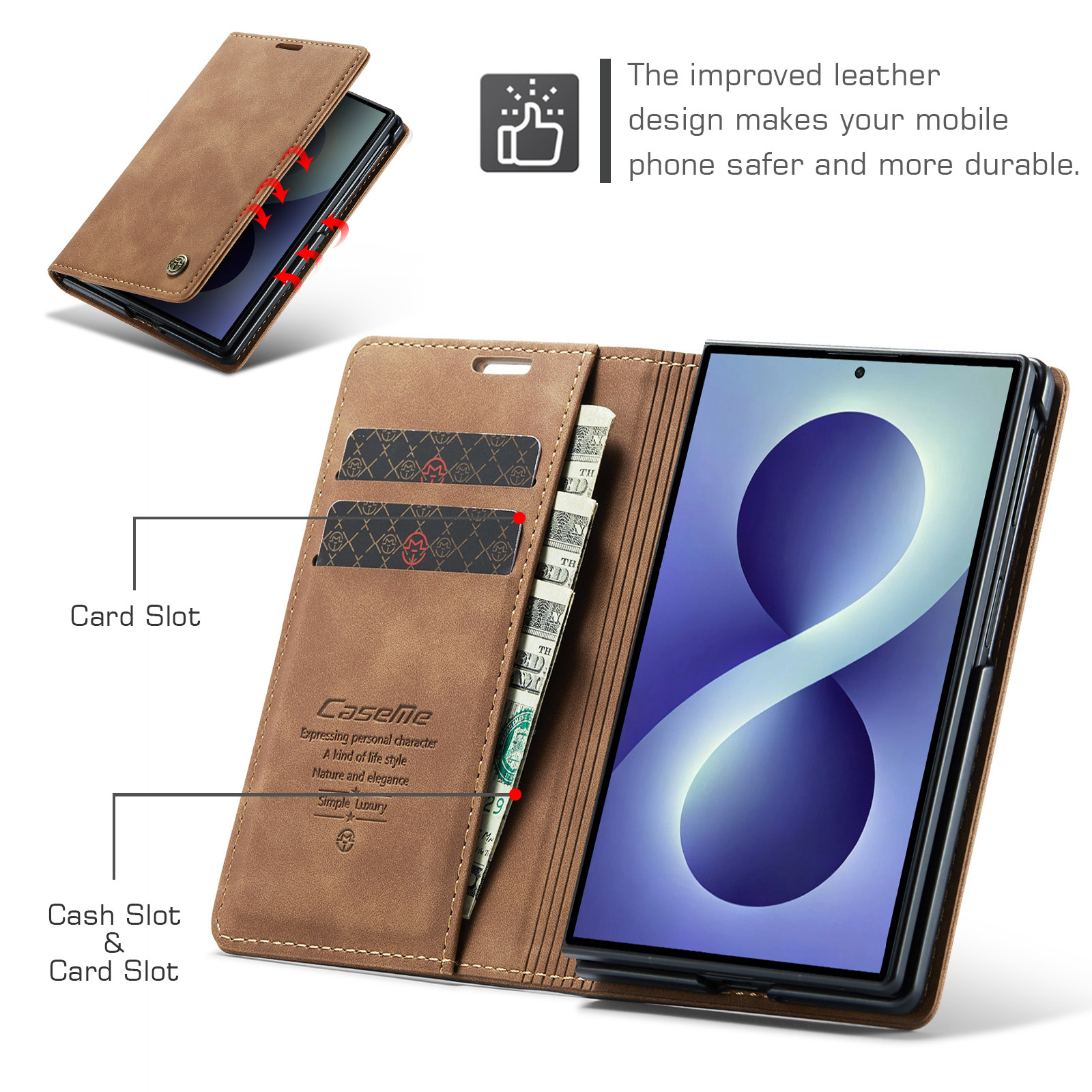 Samsung Galaxy Z Fold 8 bookcase stand hoes - Bruin