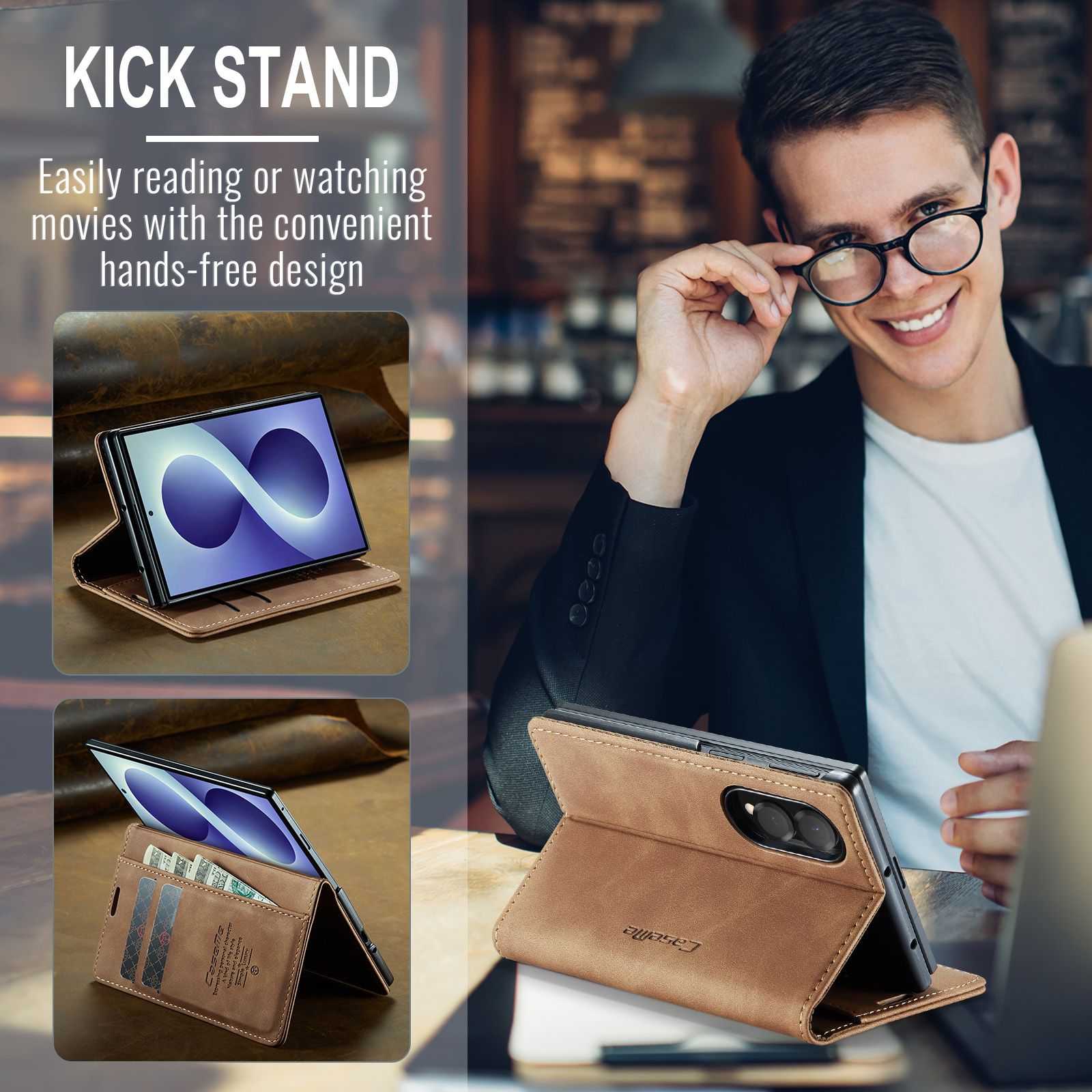 Samsung Galaxy Z Fold 8 bookcase stand hoes - Bruin