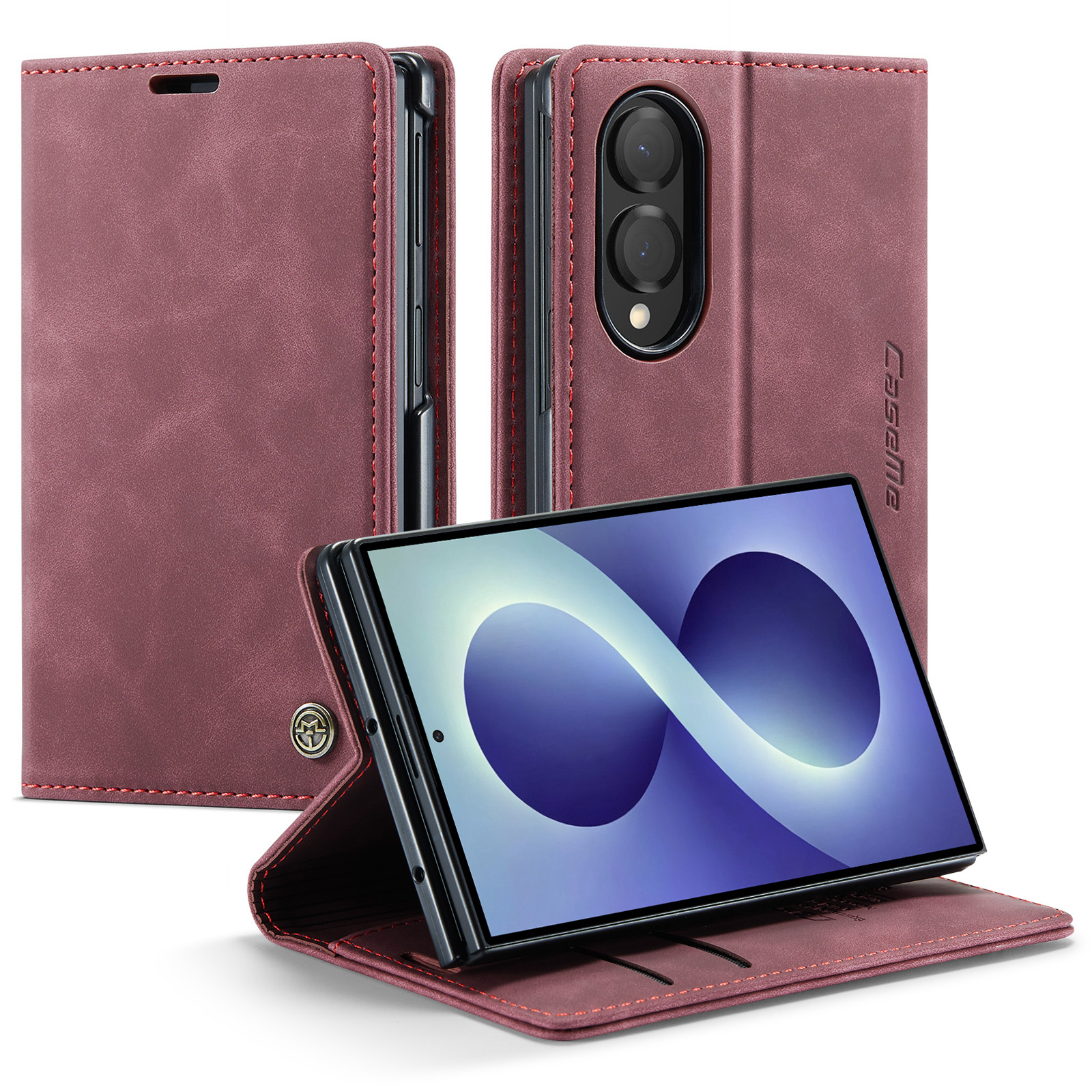 Caseme Samsung Galaxy Z Fold 8 bookcase stand hoes - Rood