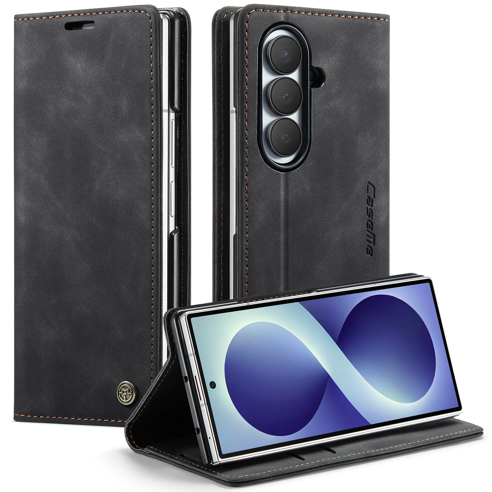 Caseme Samsung Galaxy Z Fold 8 Ultra bookcase stand hoes - Zwart