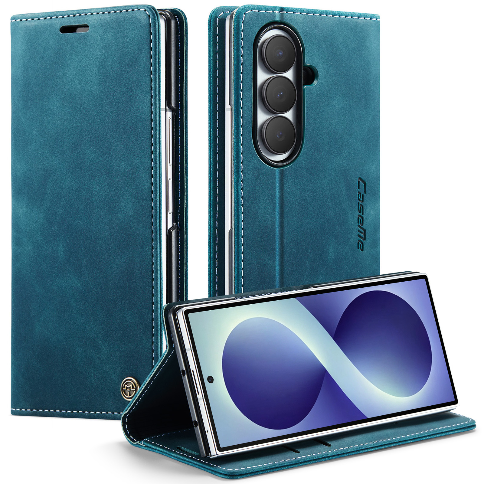 Caseme Samsung Galaxy Z Fold 8 Ultra bookcase stand hoes - Blauw