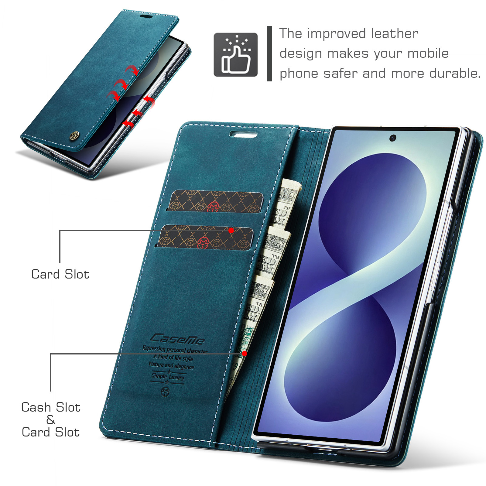 Samsung Galaxy Z Fold 8 Ultra bookcase stand hoes - Blauw
