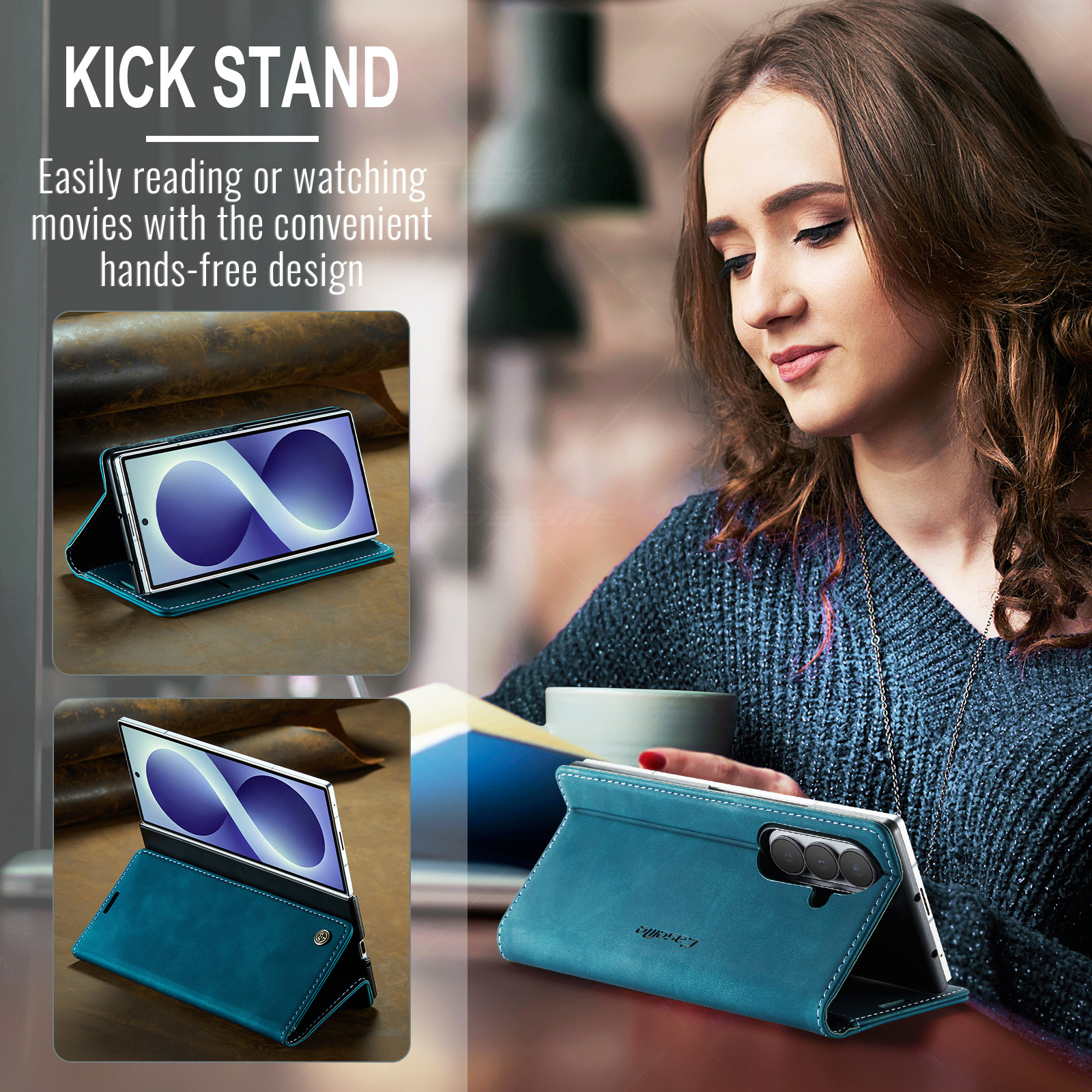 Samsung Galaxy Z Fold 8 Ultra bookcase stand hoes - Blauw